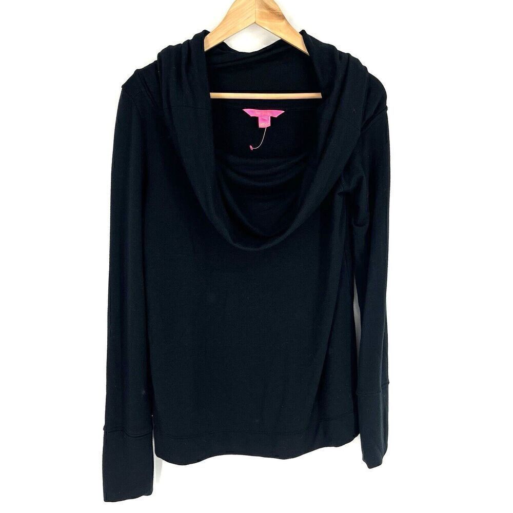 Lilly Pulitzer Top Size Small Womens Black Belinda Knit Off Shoulder Pullover